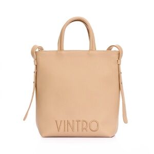 intro. Beige Leather Tote